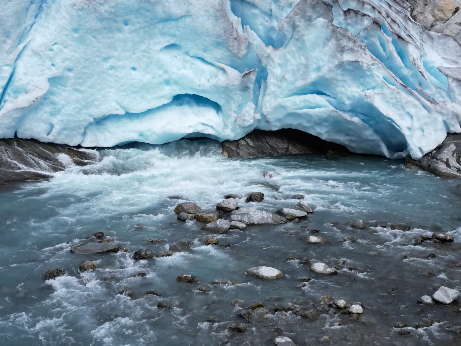 Vista aérea del glaciar Noruega